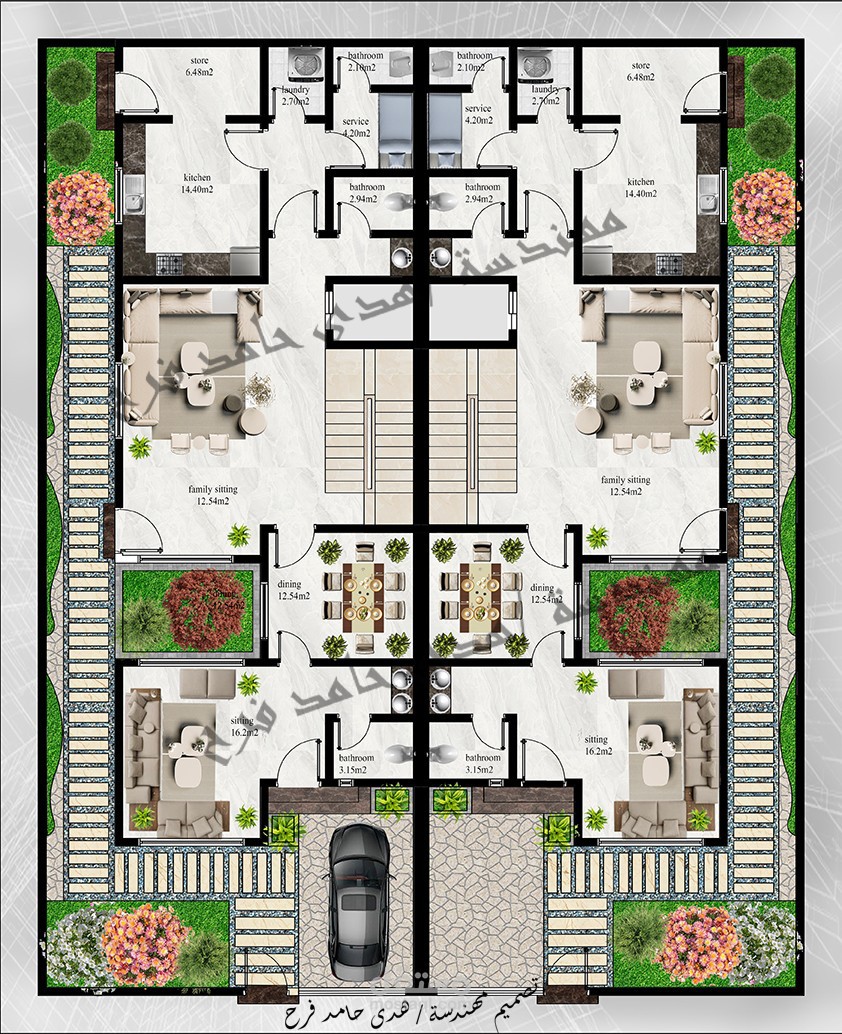 تعديل على مخطط معمارى , وتلوينة بالفوتوشوب