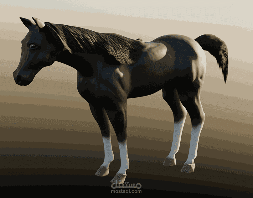 تصميم حصان ثلاثي الأبعاد