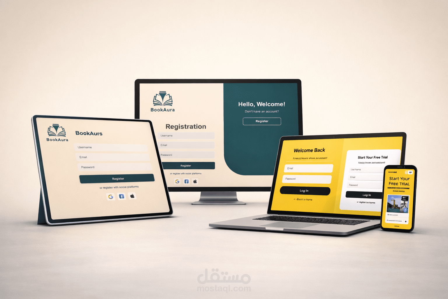 إنشاء صفحات تسجيل (Signup / Login)