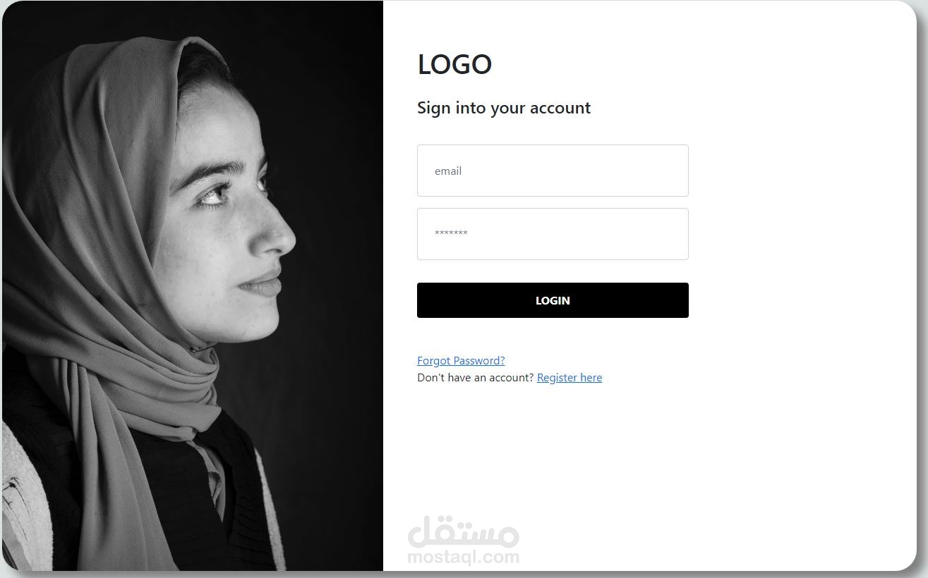 Login page