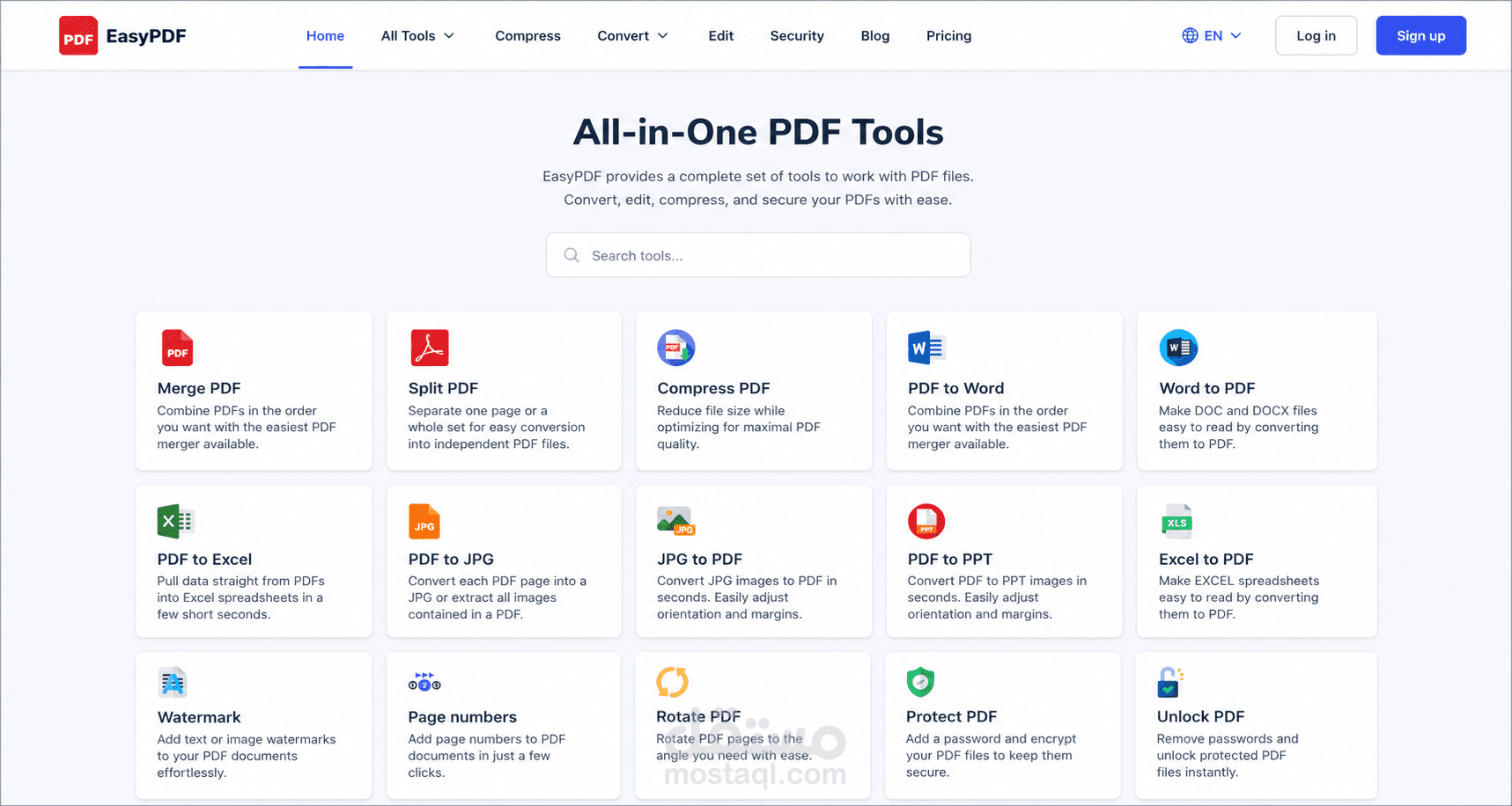 موقع تحويل وإدارة ملفات PDF متعدد الأدات (PDF Tools Platform)