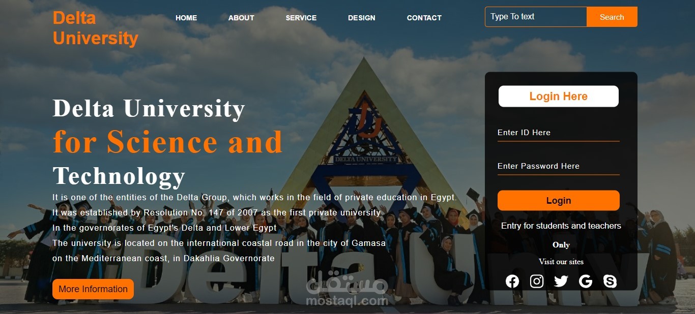 تصميم قالب HTML من صفحة واحدة CSS