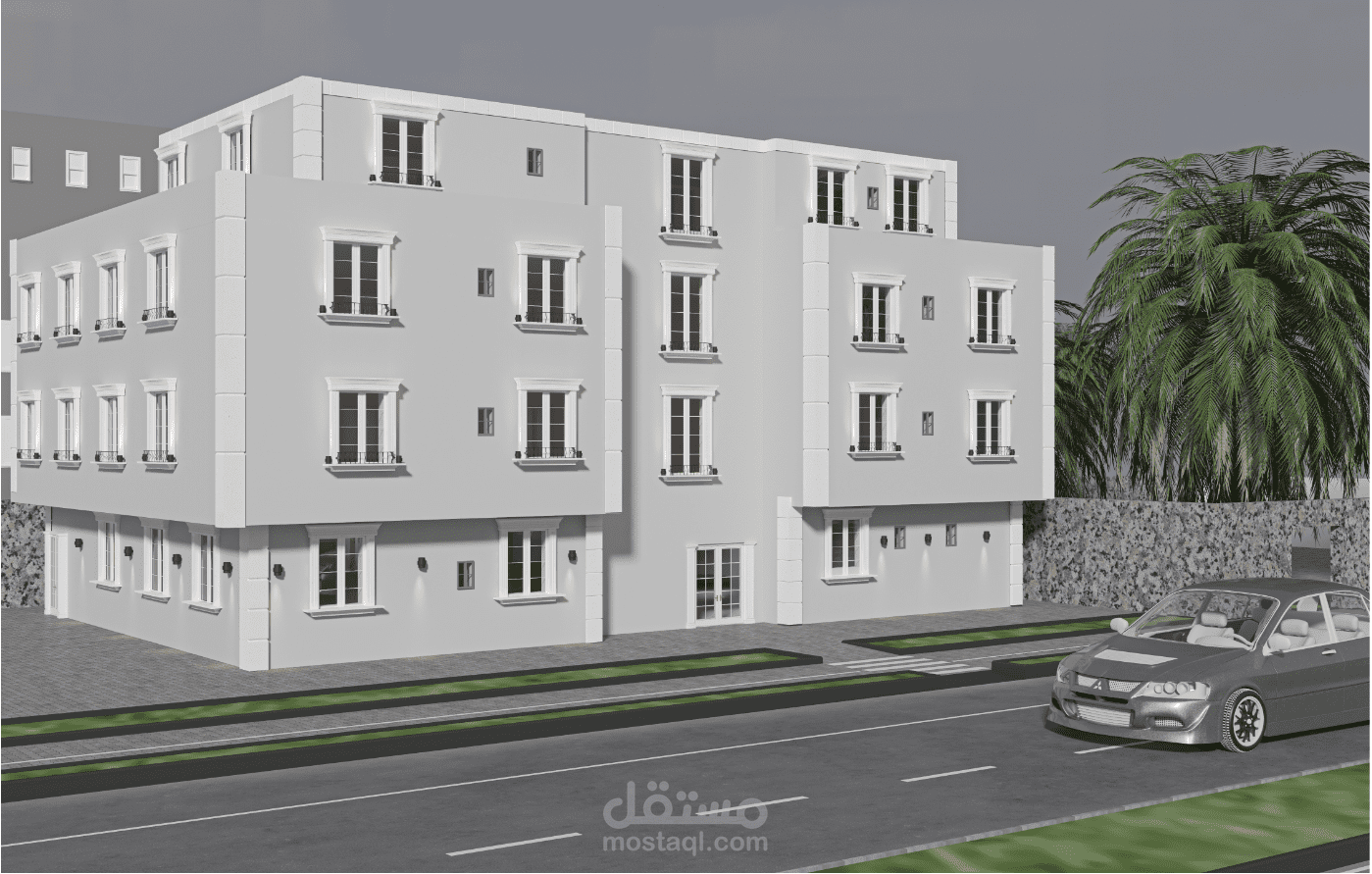 دراسة مبنى سكني للسيد هشام معماري إنشائي و صحية وكهرباء في المملكة العربية السعودية