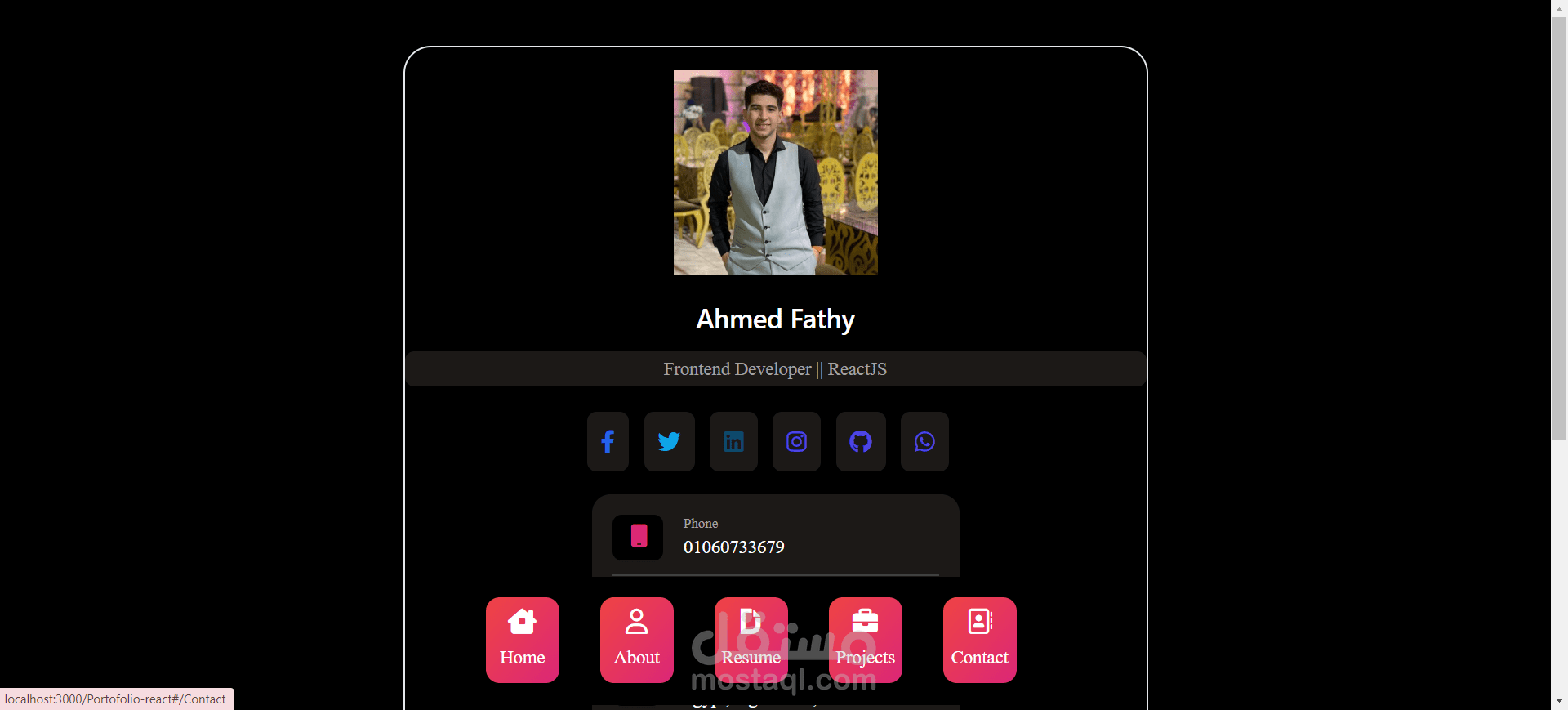 موقع تعريفي portofolio خاص بي وبالخدمات التي اقدمها