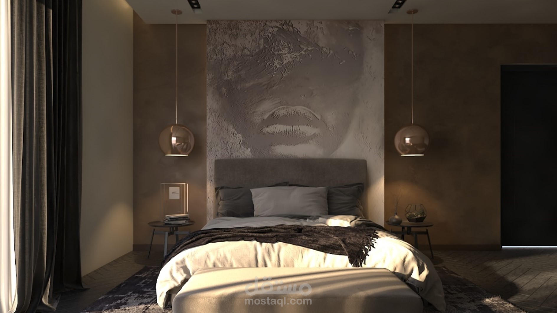modern bedroom design 3D