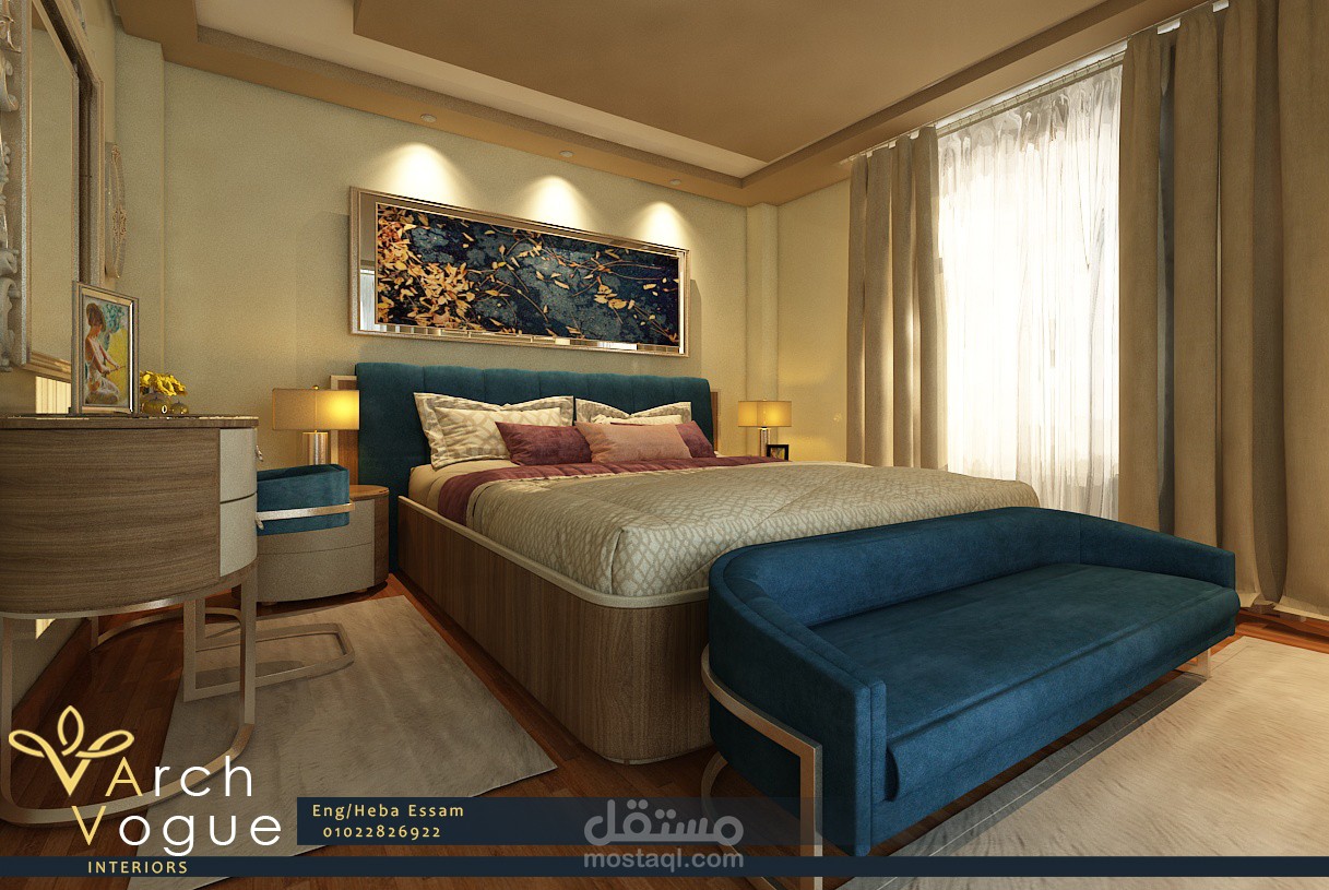 تصميم  داخلى و تصميم قطع أثاث غرفة نوم