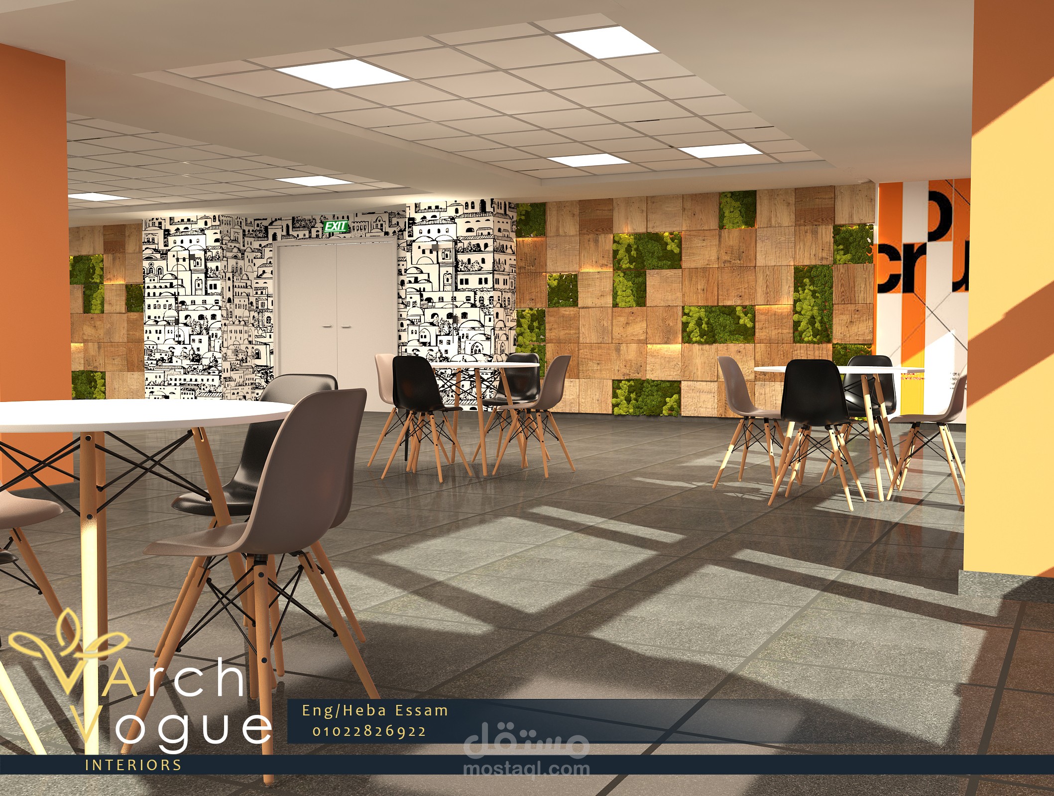 تصميم المطعم داخل فندق الجامعة