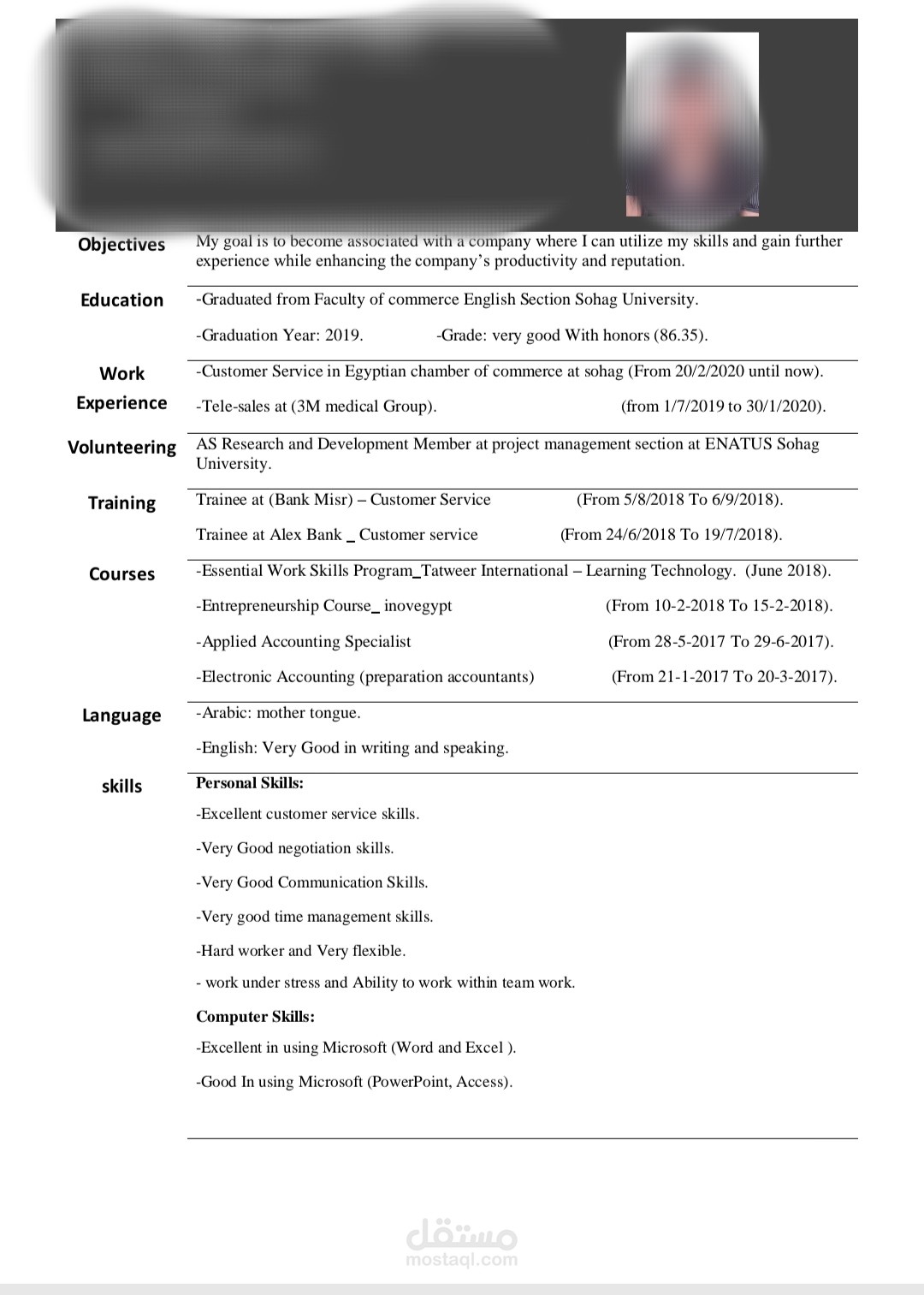 CV with accurate data 2
