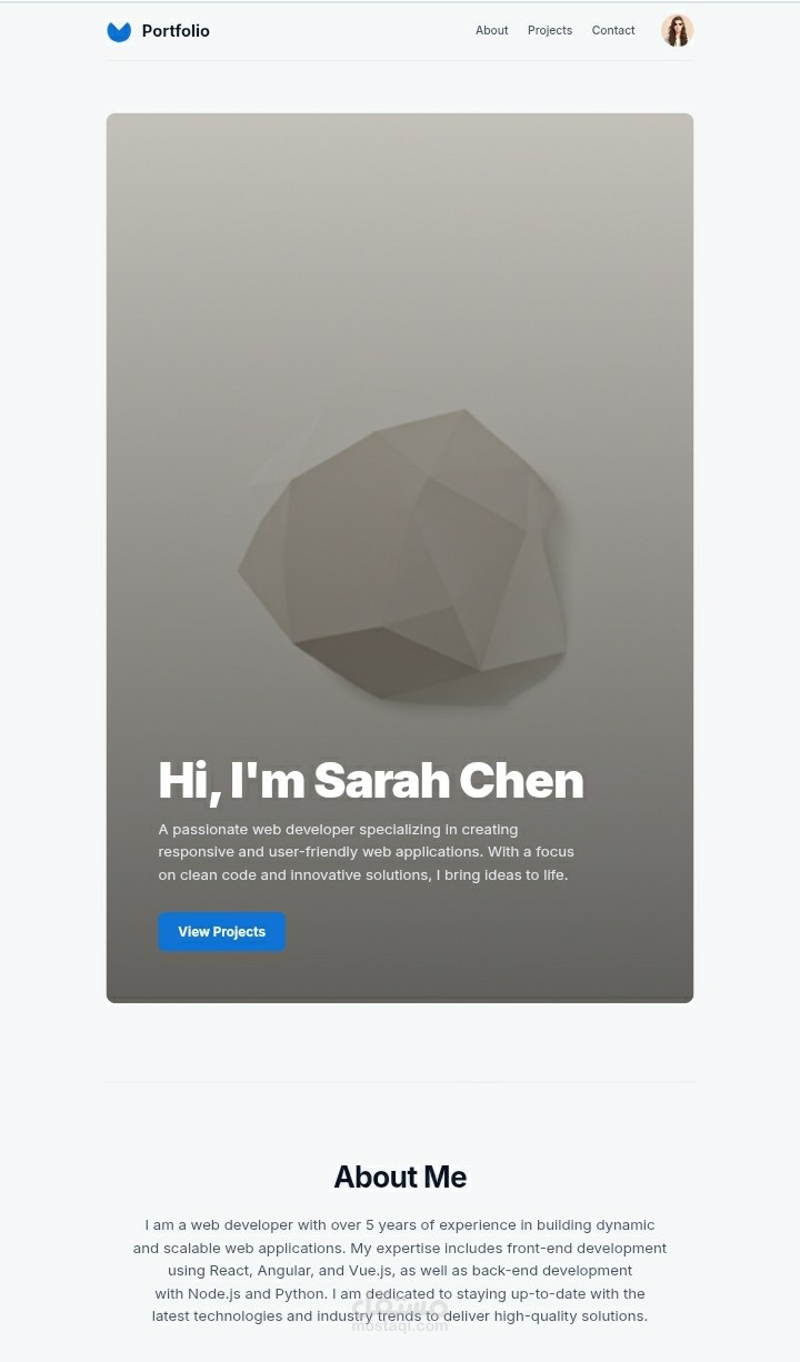 Landing page for a client