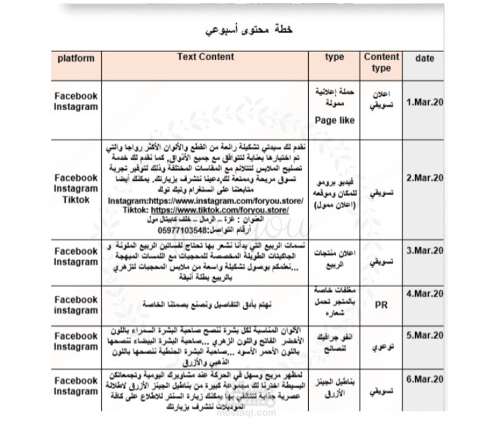 خطة نشر محتوى