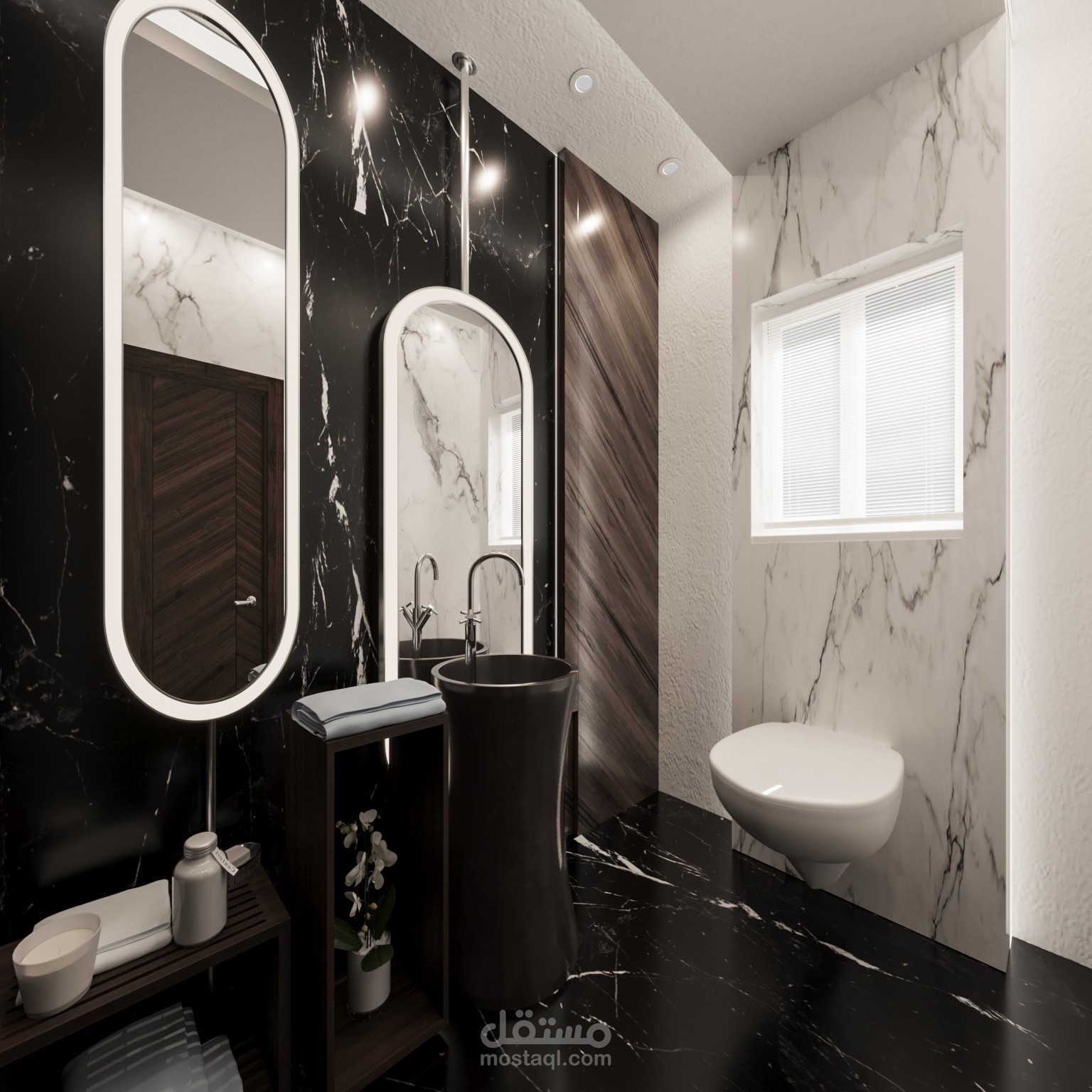 guest toilet لفيلا بكمبوند ميفيدا - اعمار بالقاهره التجمع الخامس