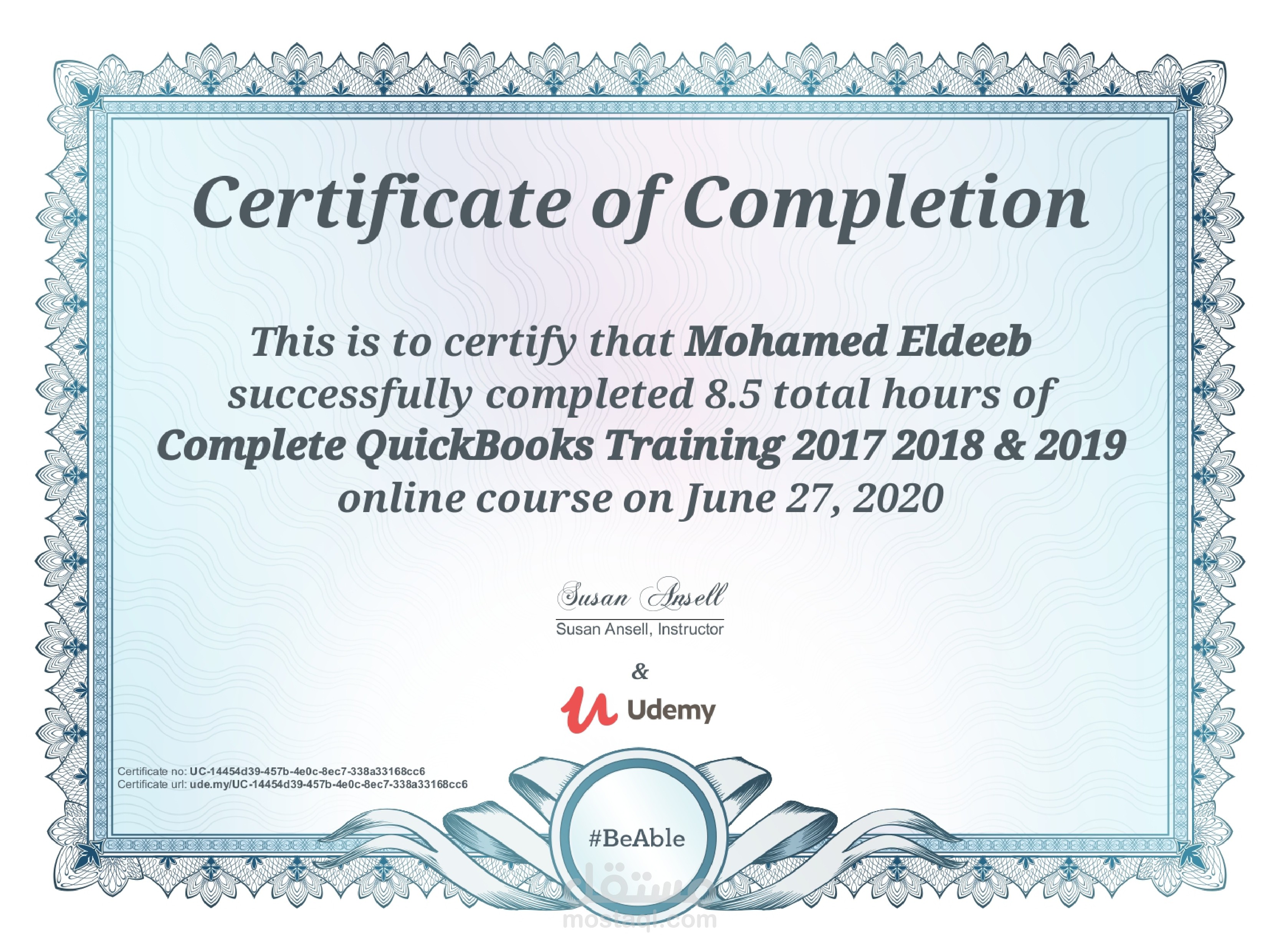 شهادة من Udemy