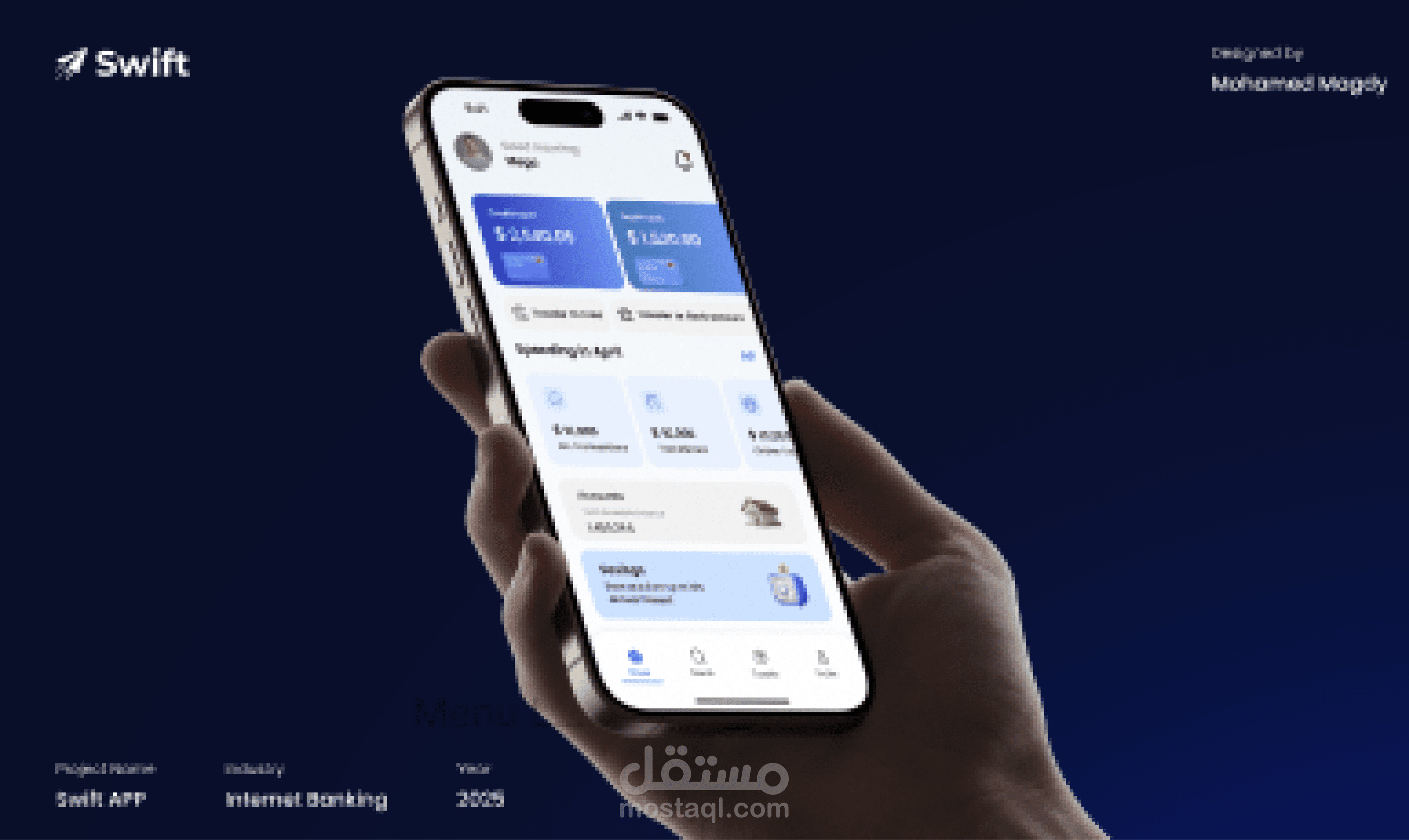 SWIFT تصميم واجهه مستخدم لتطبيق بنكي  Fin tech