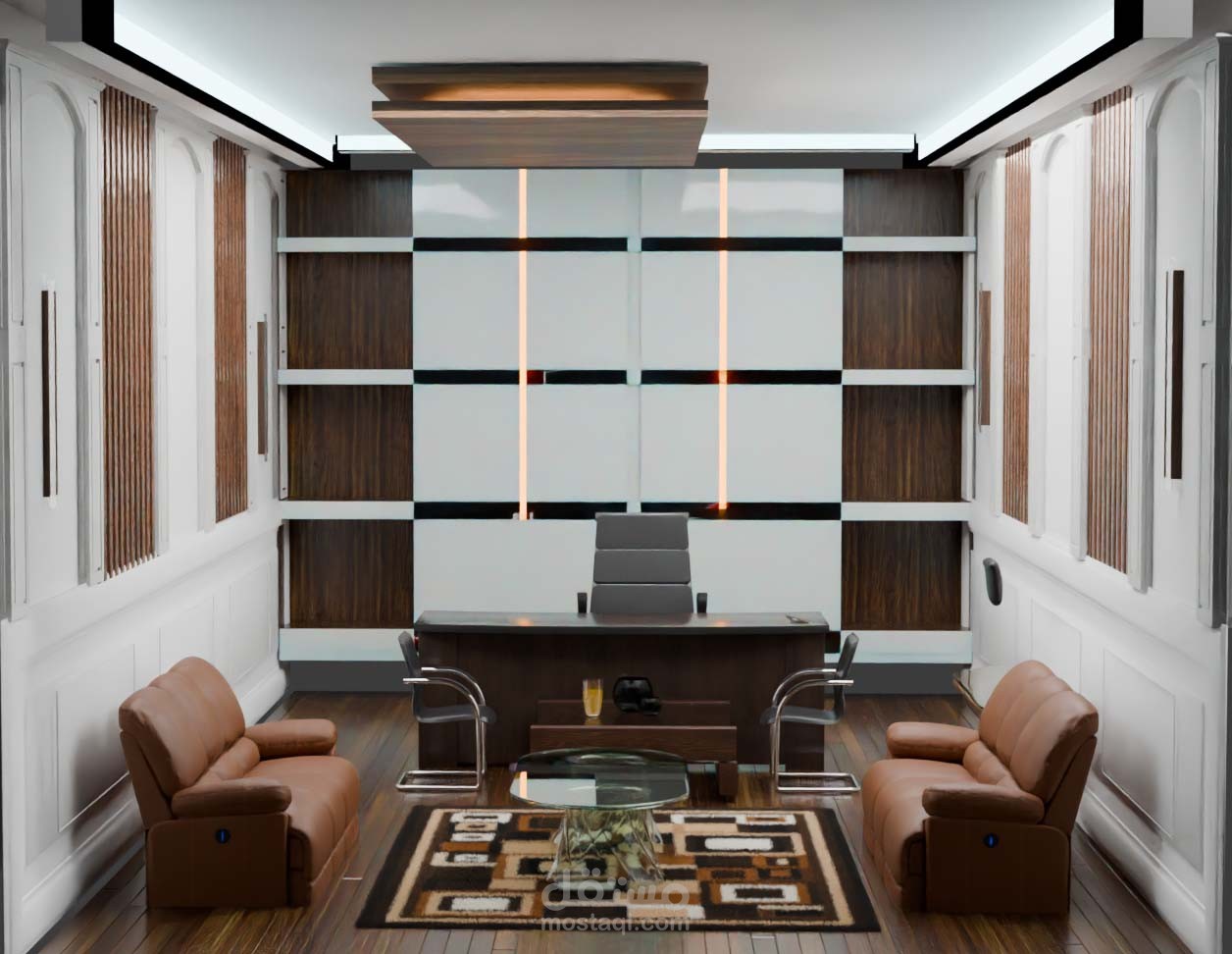 عمل تصميم مكتب ديكور وتصميم معماري  داخلي