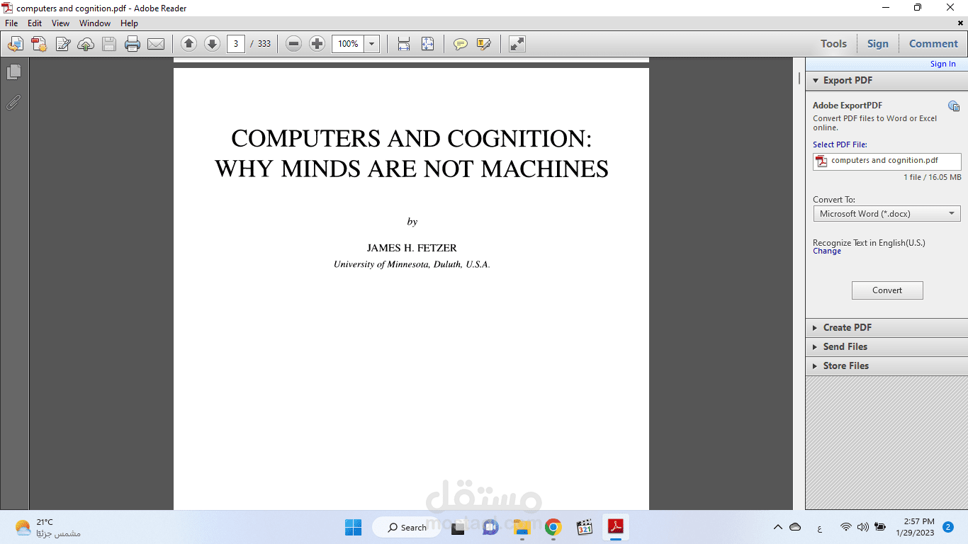 Computers and Cognition