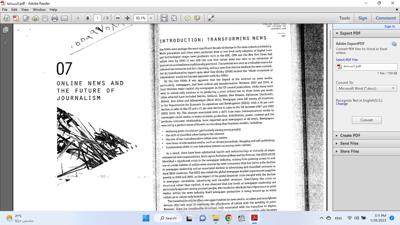 Online news and the future of journalism