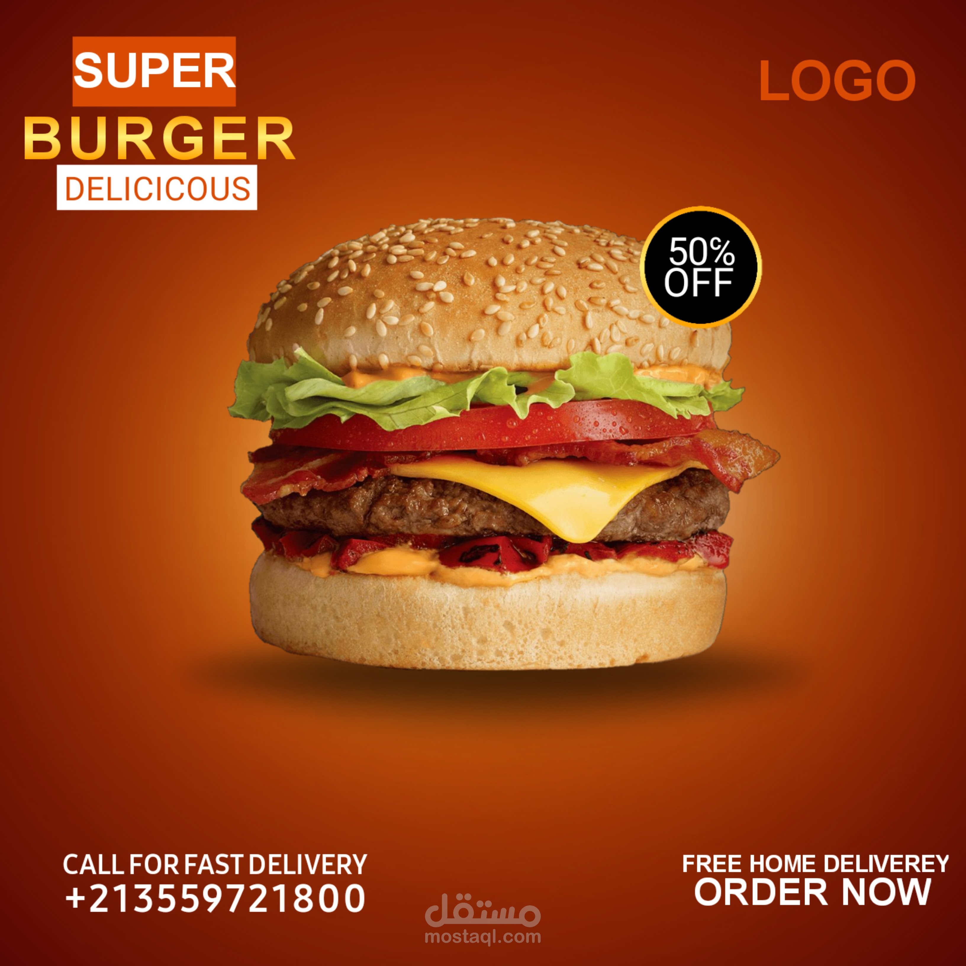 تصميم بوست سوشيال ميديا لمطعم