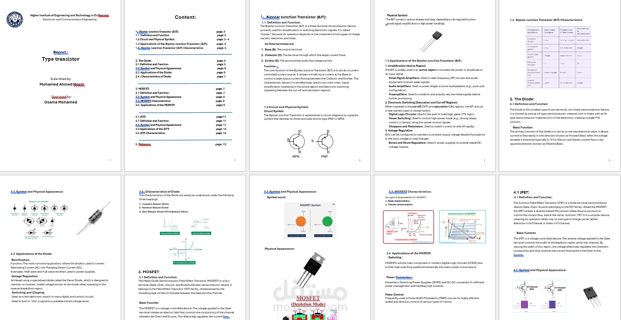 Report :  Type transistor