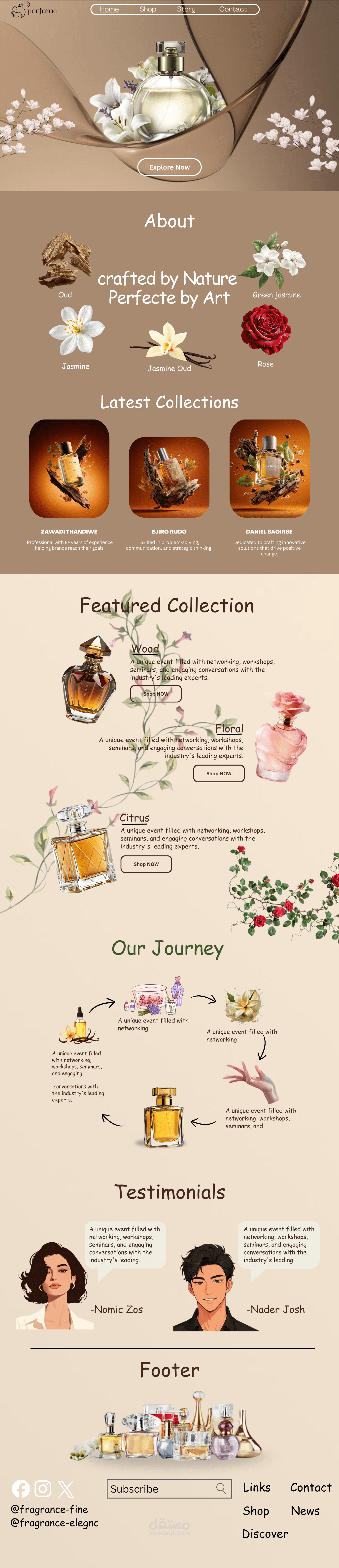 تصميم واجهة موقع عطور احترافي ومتجاوب (UI Design)