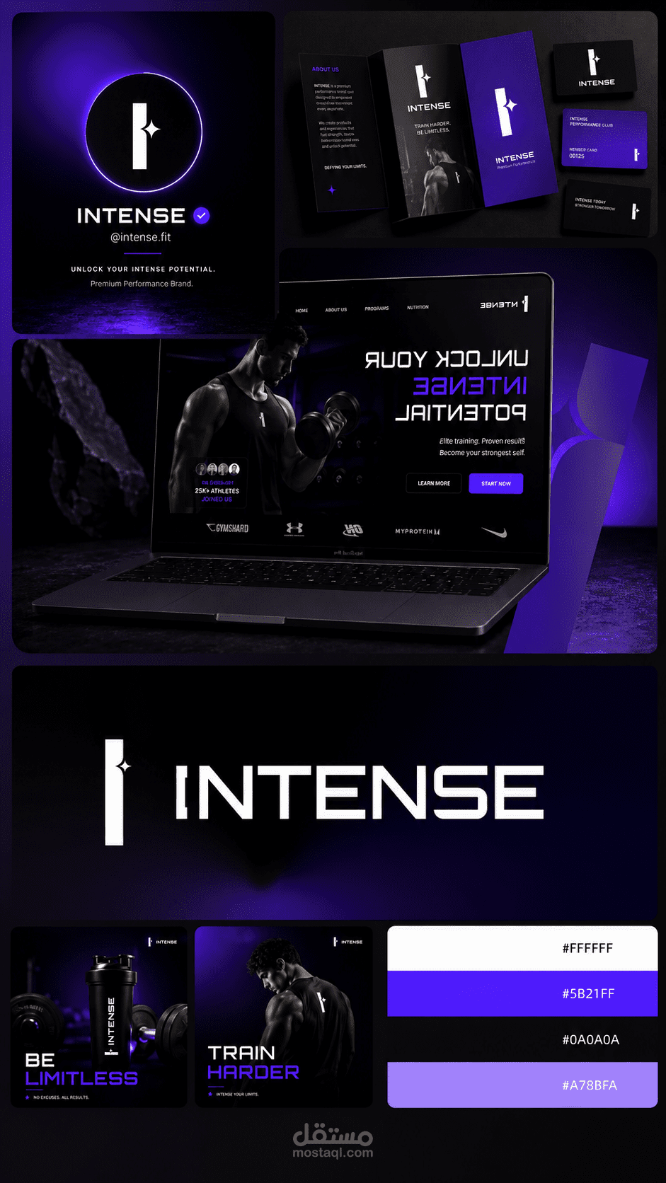 INTENSE | هوية بصرية وتجربة رقمية لعلامة رياضية فاخرة