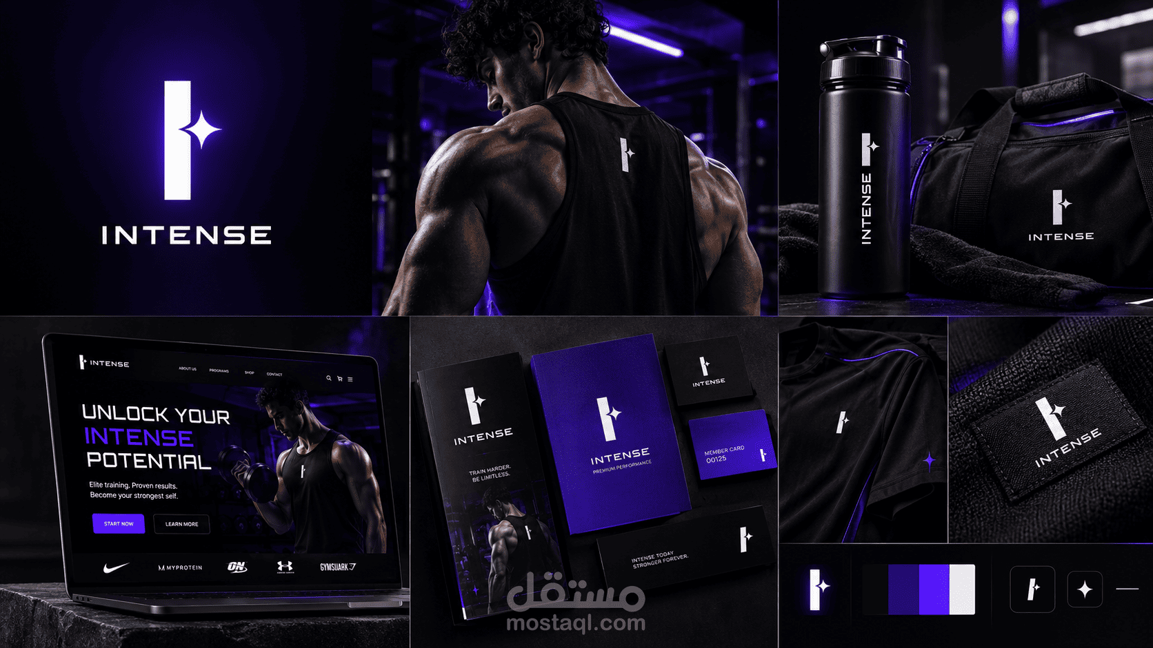 INTENSE | هوية بصرية وتجربة رقمية لعلامة رياضية فاخرة