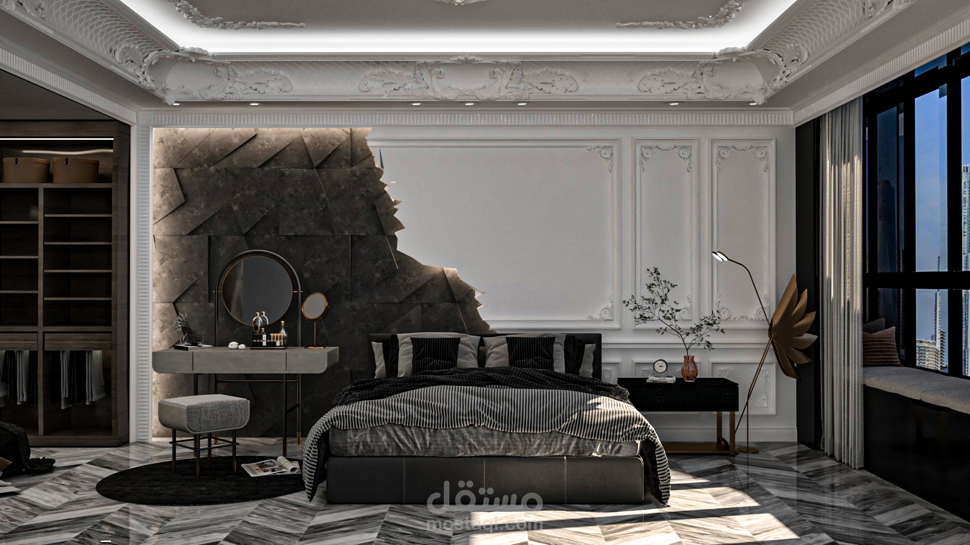 غرفة نوم نيو كلاسيك