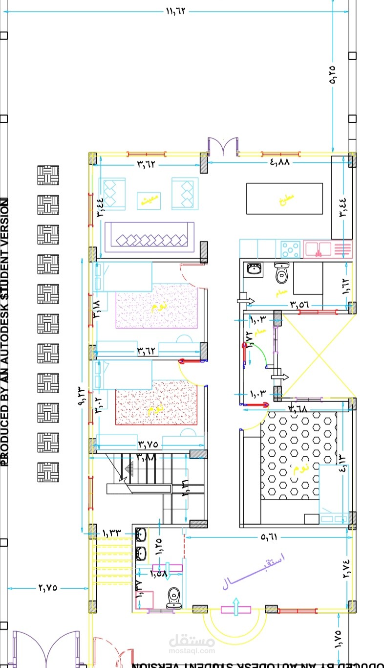 معماري شقة باستخدام برنامج الاوتوكاد