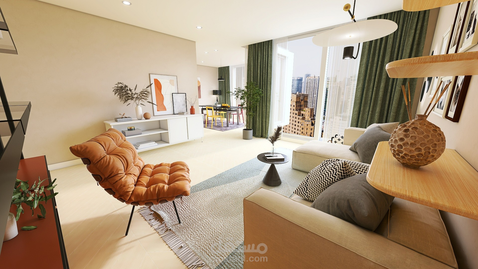 تصميم شقة في برج رافال حي الملقى