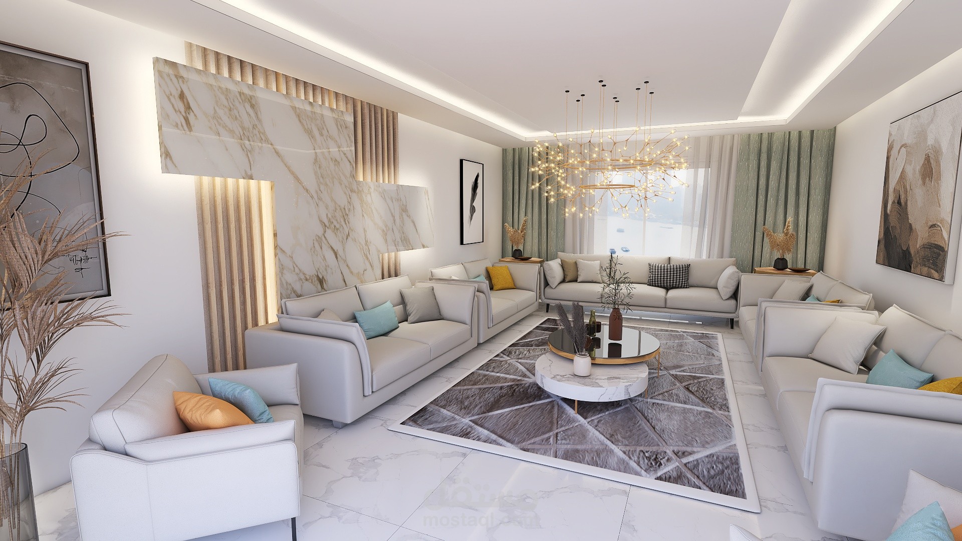 تصميم فيلا دور ارضي كامل في حي النرجس