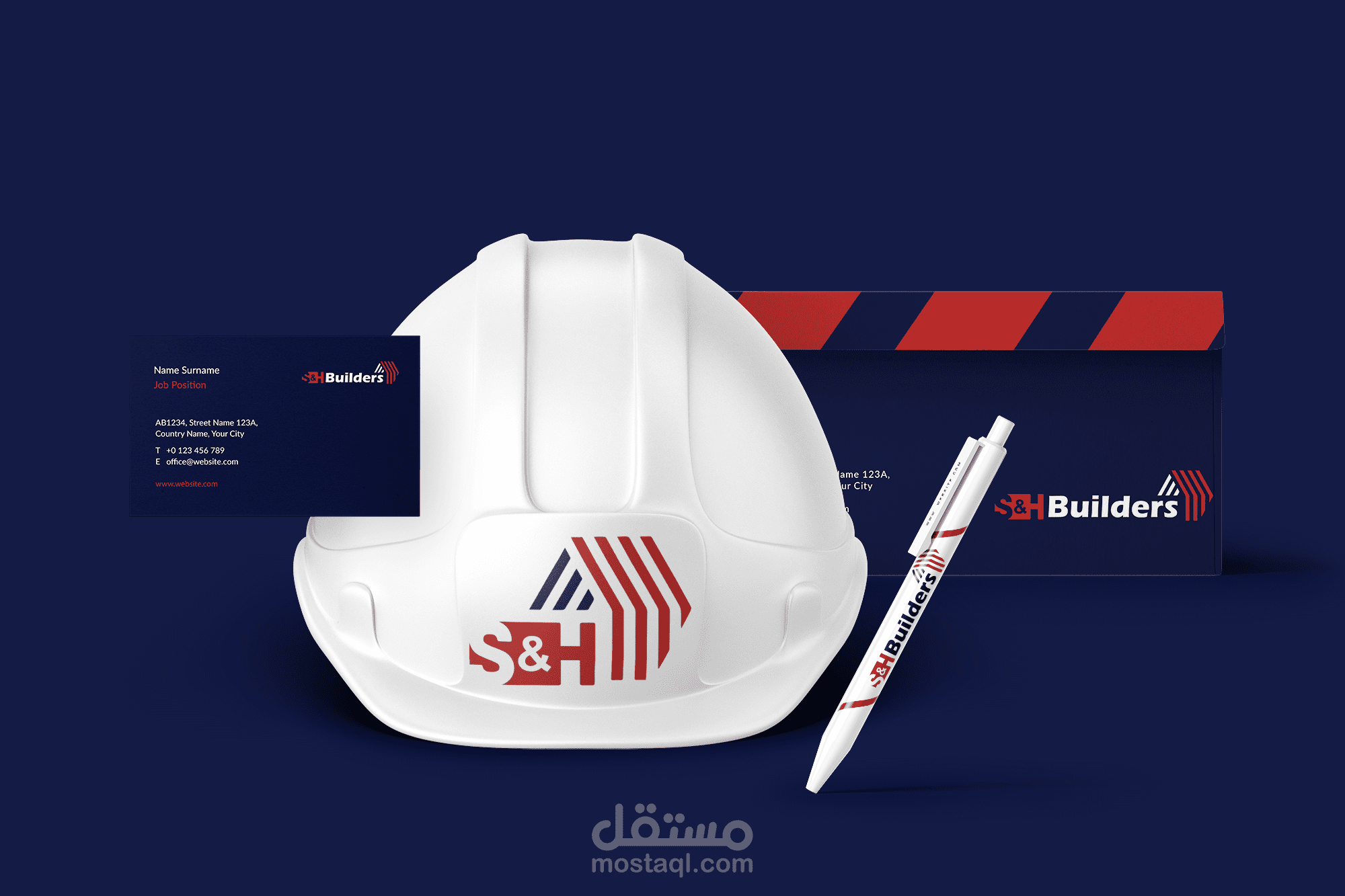 شعار لشركة مقاولات و بناء | S&H Builders Logo
