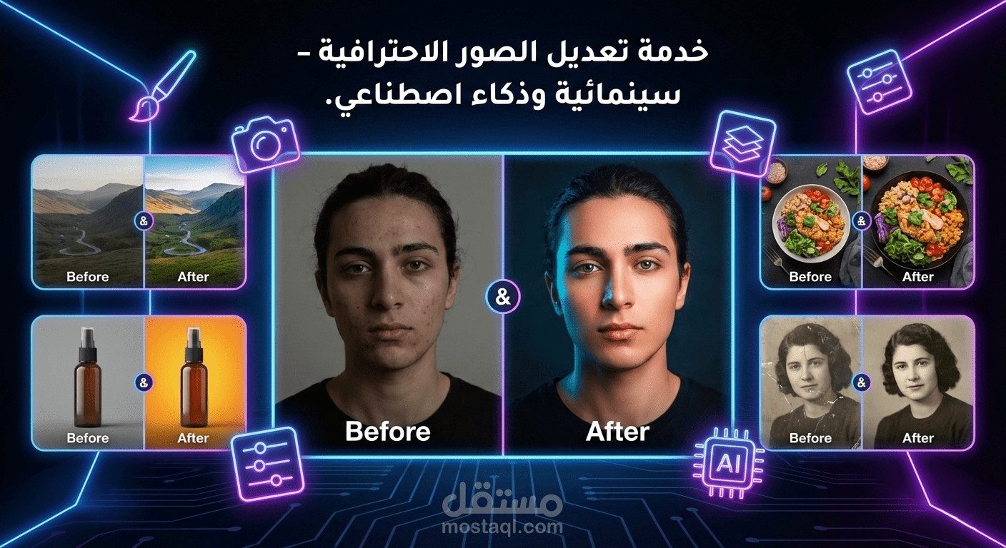 تعديل وتحسين الصور بدقة واحترافية عالية