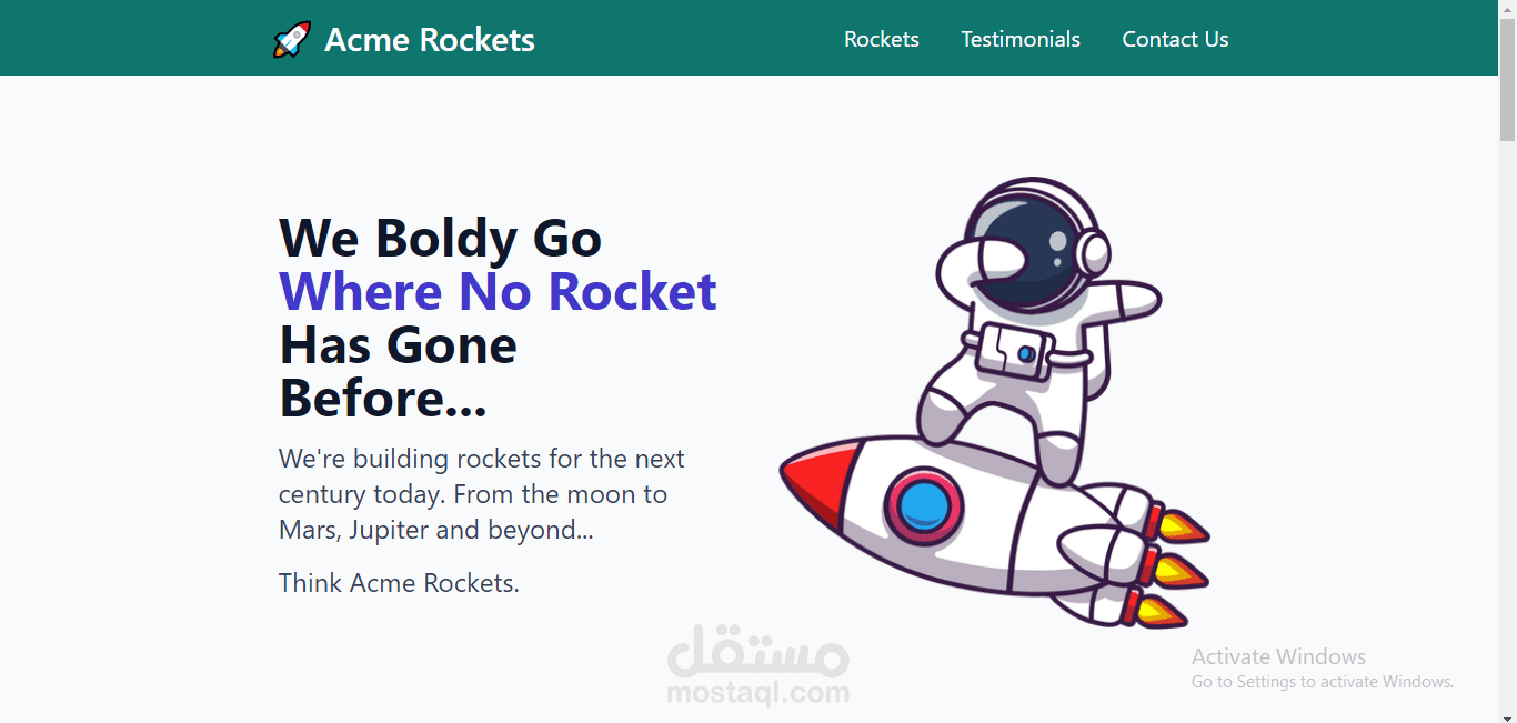 Landing page using Tailwind CSS