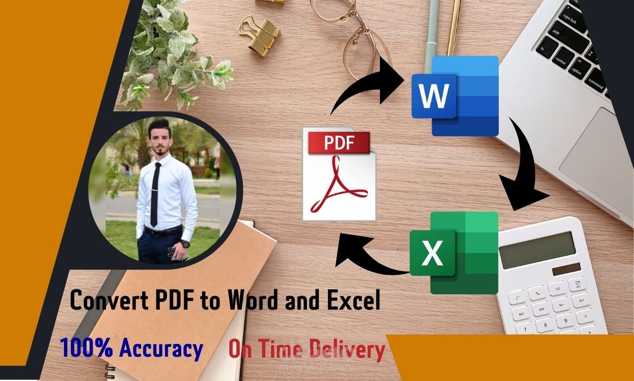 تحويل PDF الى Word او Excel ، الكتابة اليدوية الى Word و ادخال البيانات على Excel بكفائة و دقة عالية.