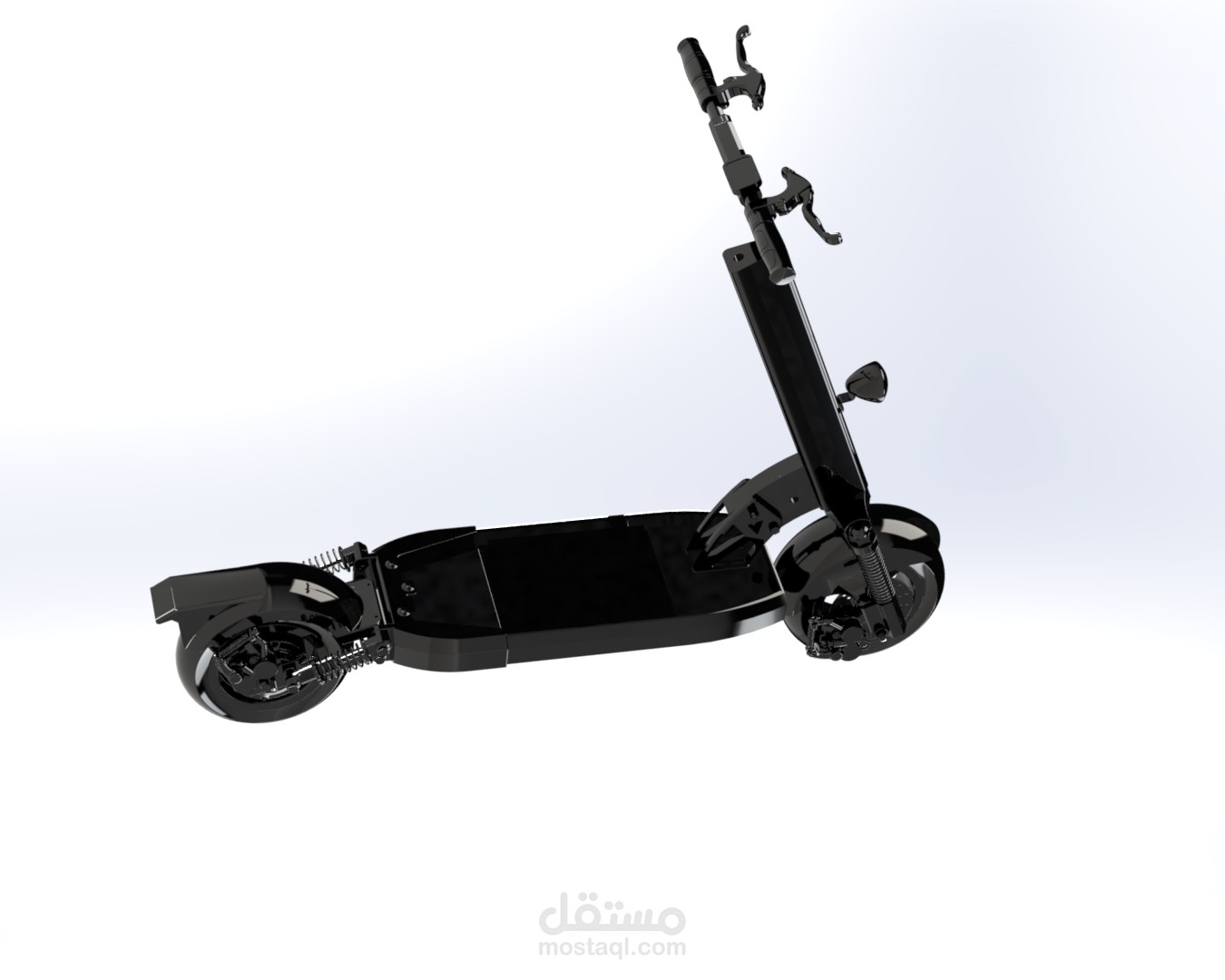 تصميم لسكوتر كهربائي كامل بكل التفاصيل الدقيقة باستخدام برنامج solidworks