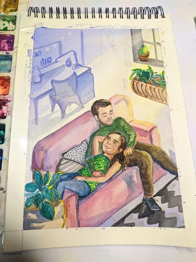 رسمة بألوان المائية
