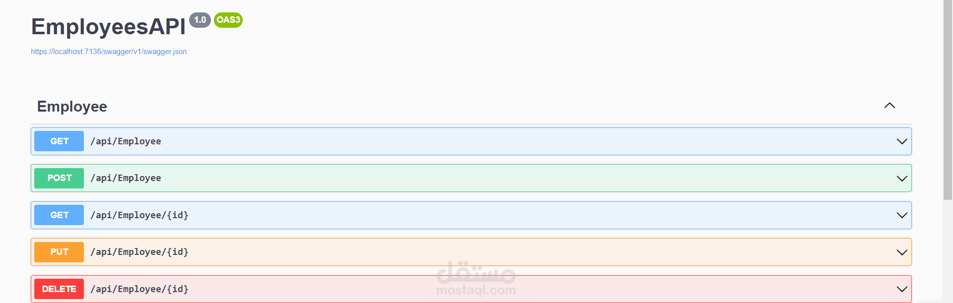CRUD OP APIs Using ASP.Net
