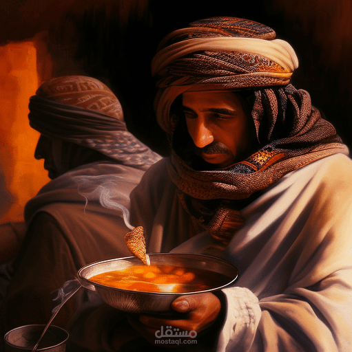 لوحة رقمية لقصة عربية