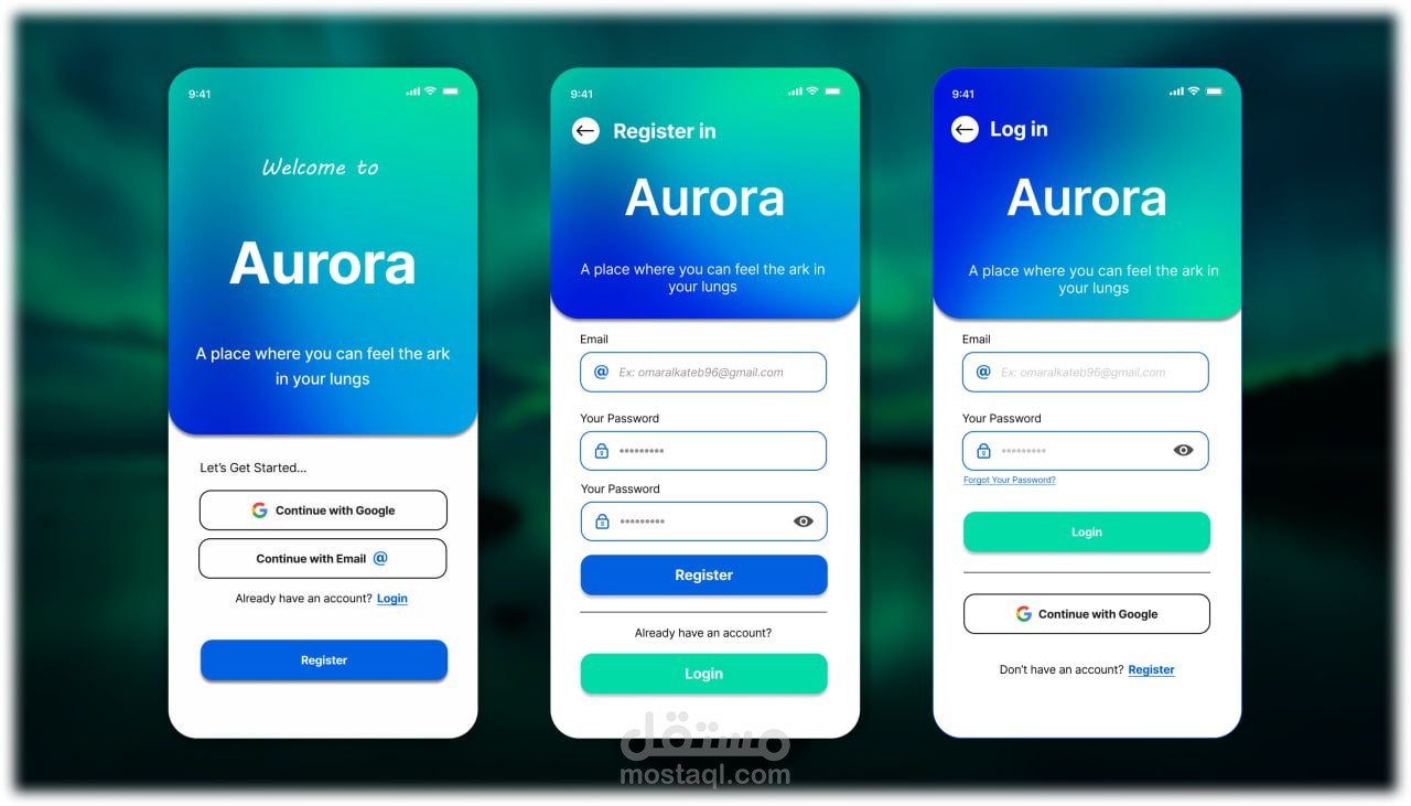 تصميم واجهةUX UI لتطبيق موبايل