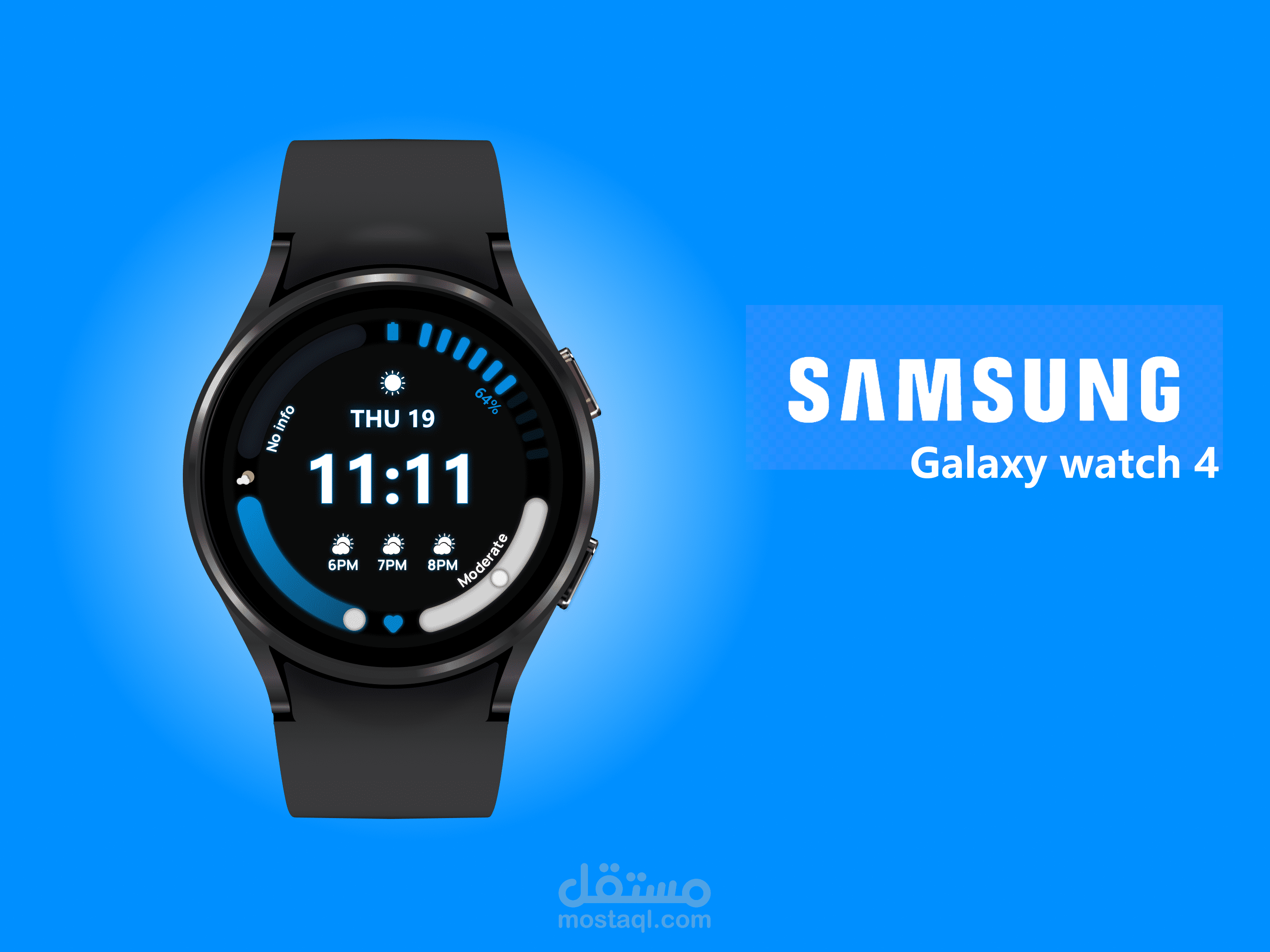 تصميم ساعة Samsung watch 4 باستخدام Figma