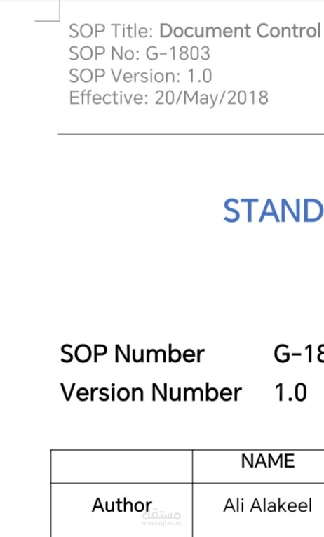 Standard Operating Procedures