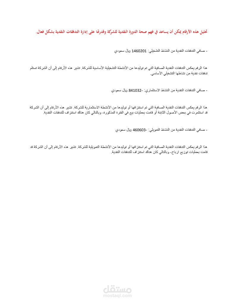تحليل مالى للقوائم المالية