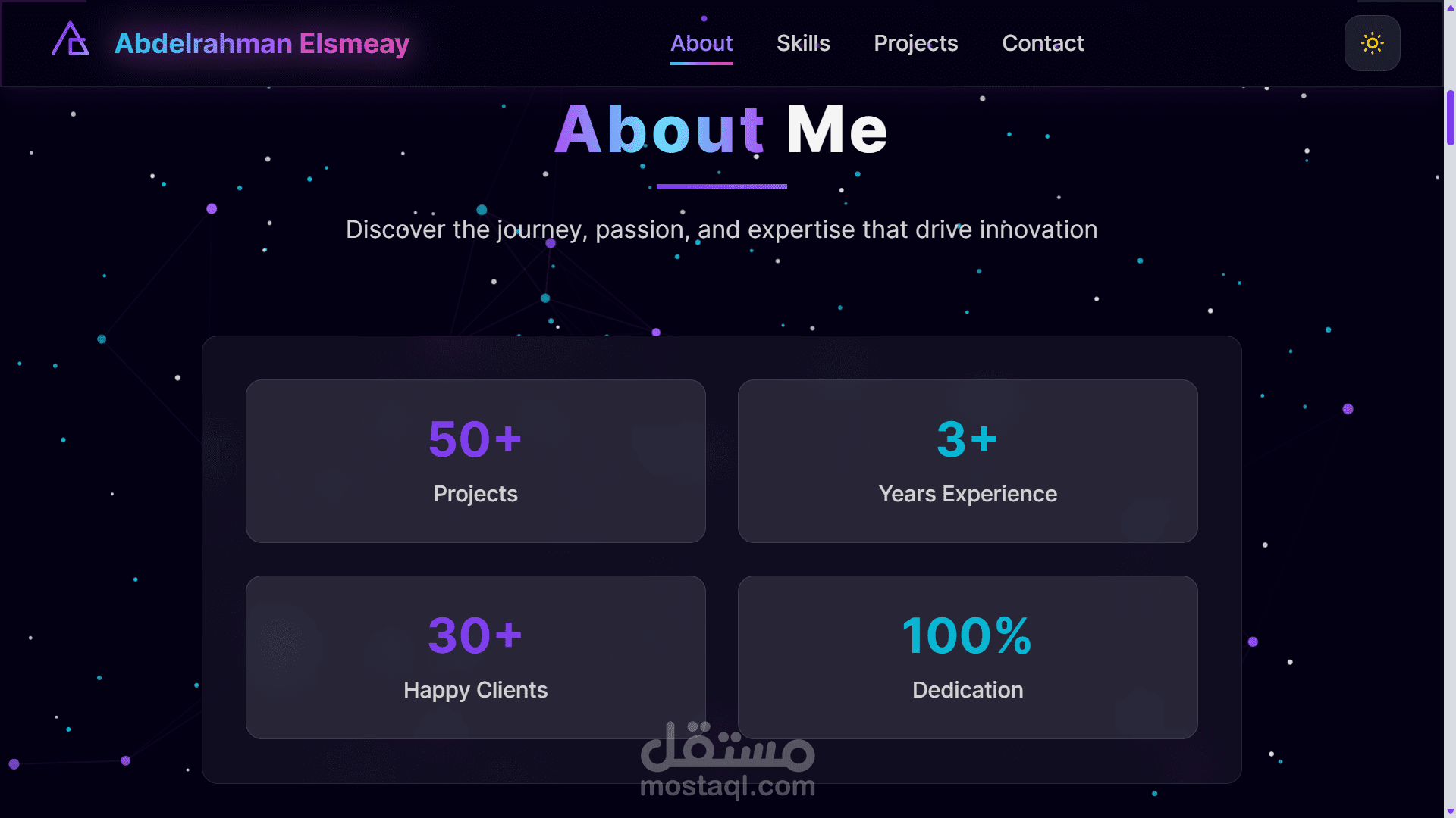 تصميم وبرمجة موقع شخصي (صفحة هبوط)