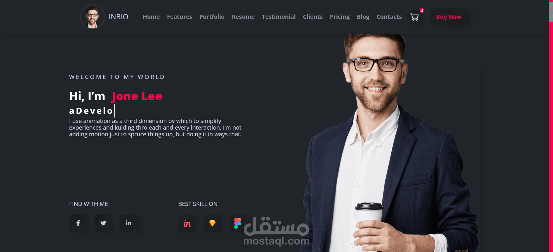 موقع شخصي تفاعلي لعرض الخبرات والمهارات التقنية