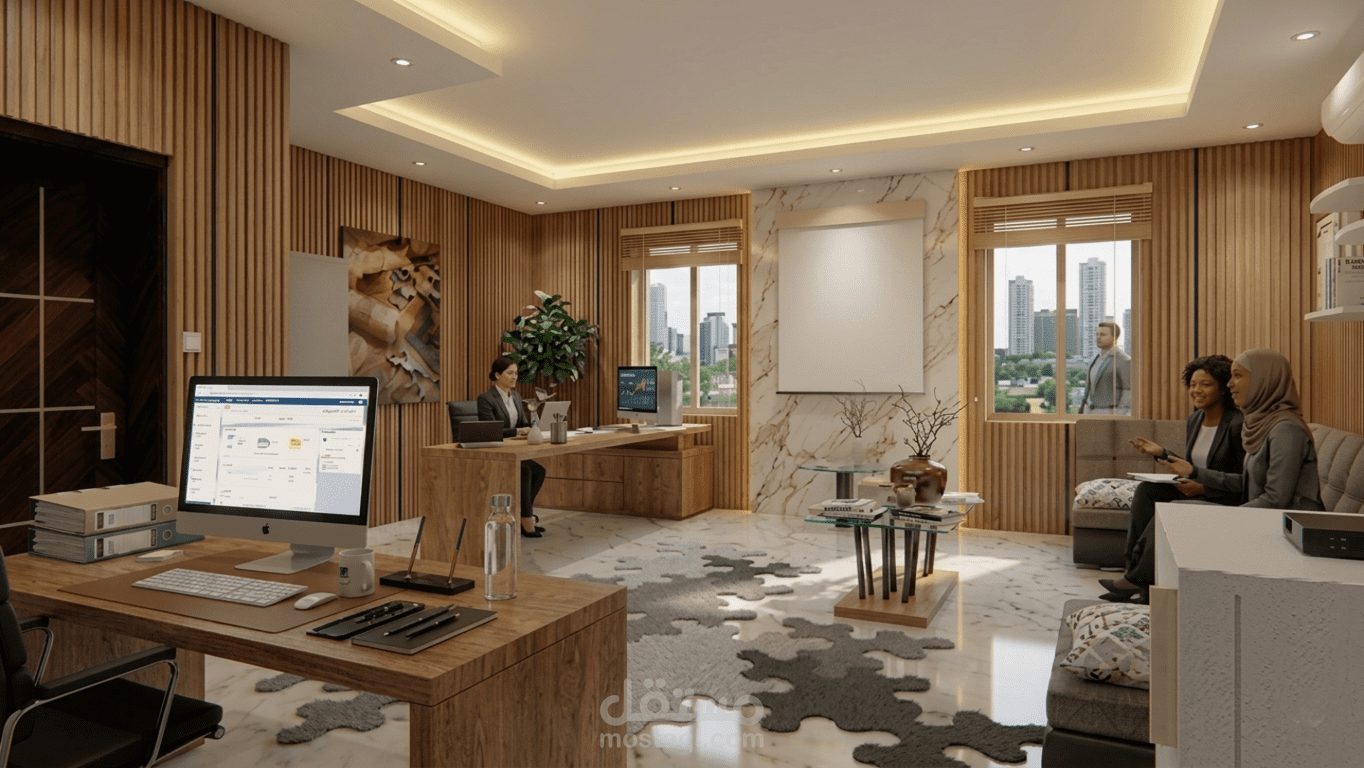 تصميم داخلي لمكتب اداري .