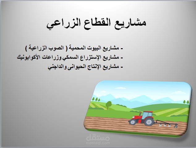 دراسات جدوى مشاريع القطاع الزراعي والبيئي