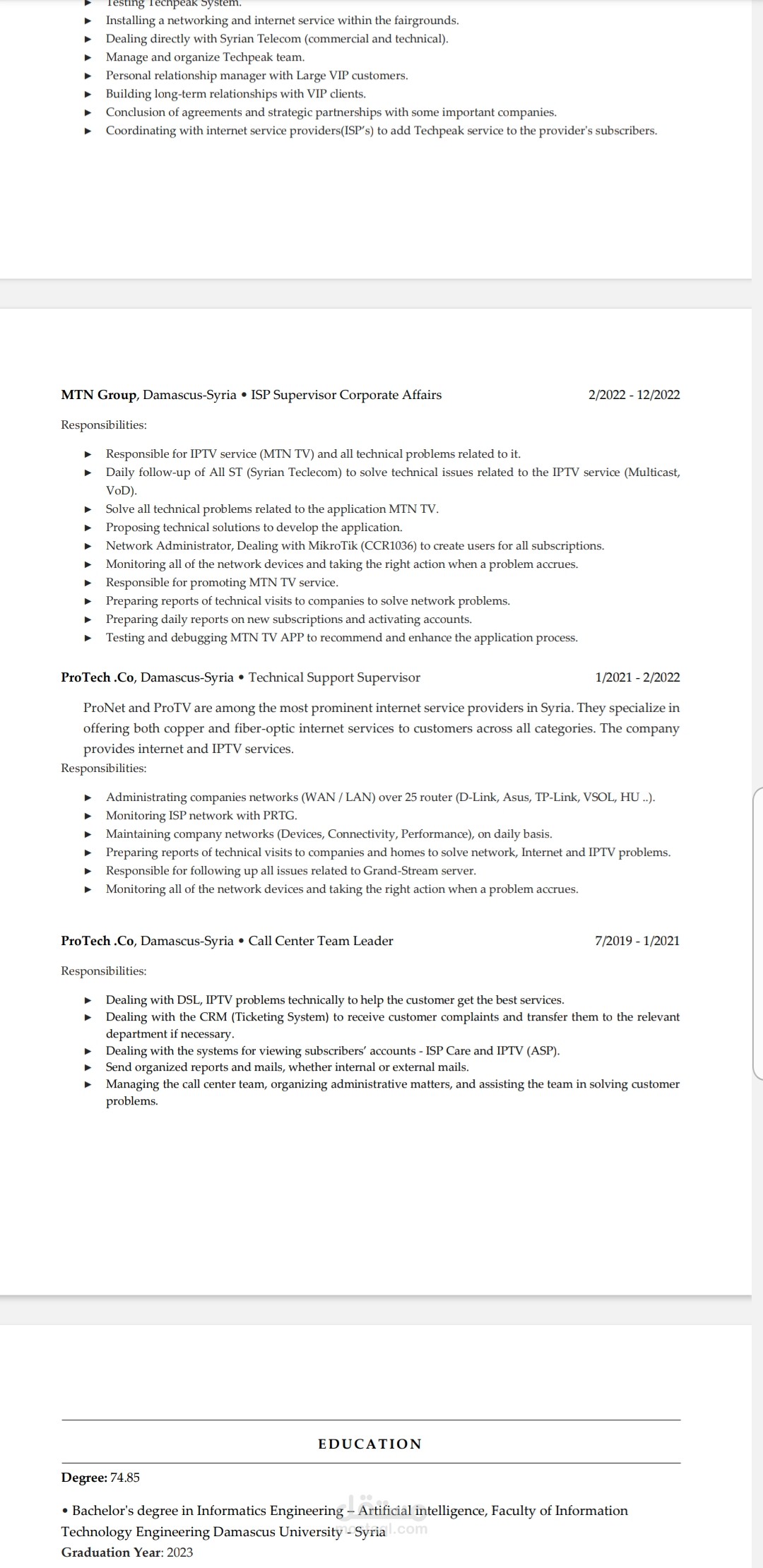 My cv