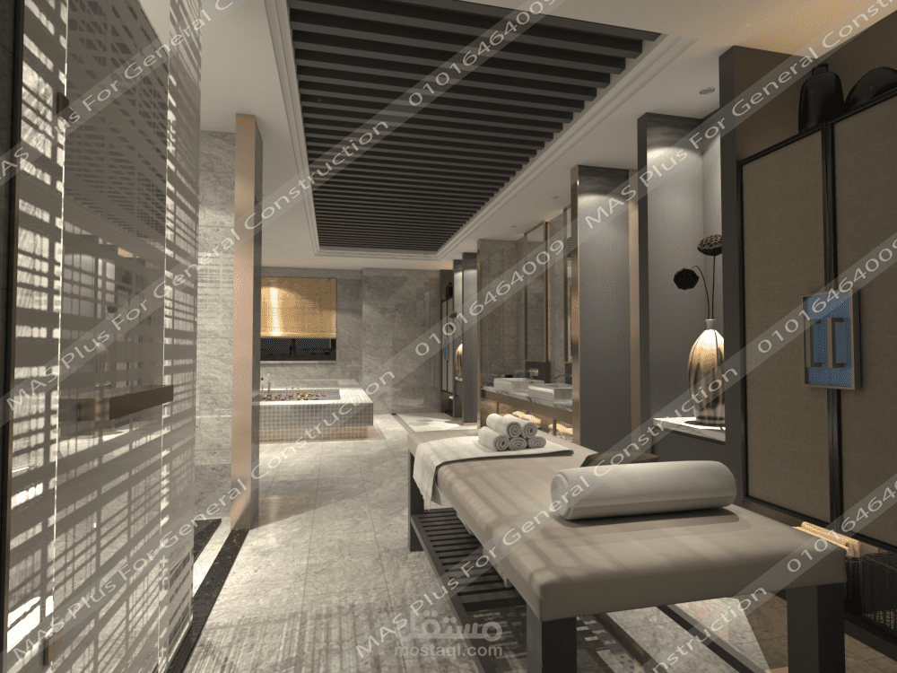 تصميم 3D  لغرفة VIP SPA