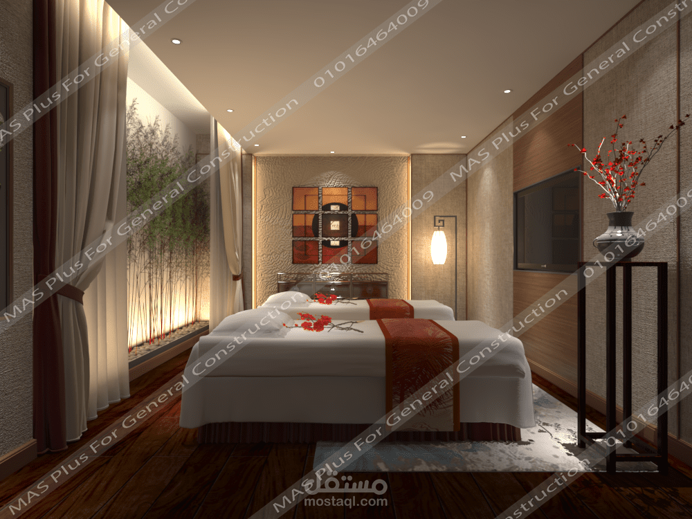 تصميم 3D  لغرفة VIP SPA