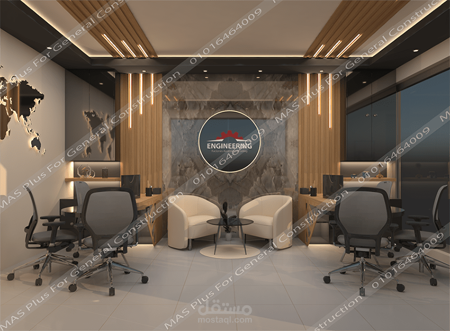 تصميم 3D لمكتب تجاري