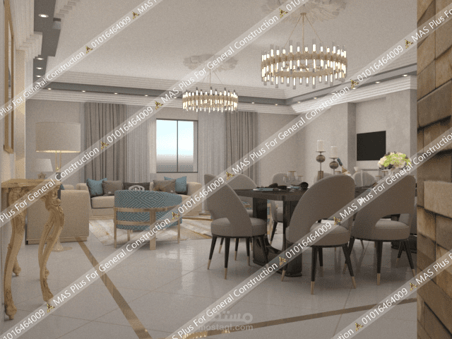 تصميم رسبشن وطاولة طعام